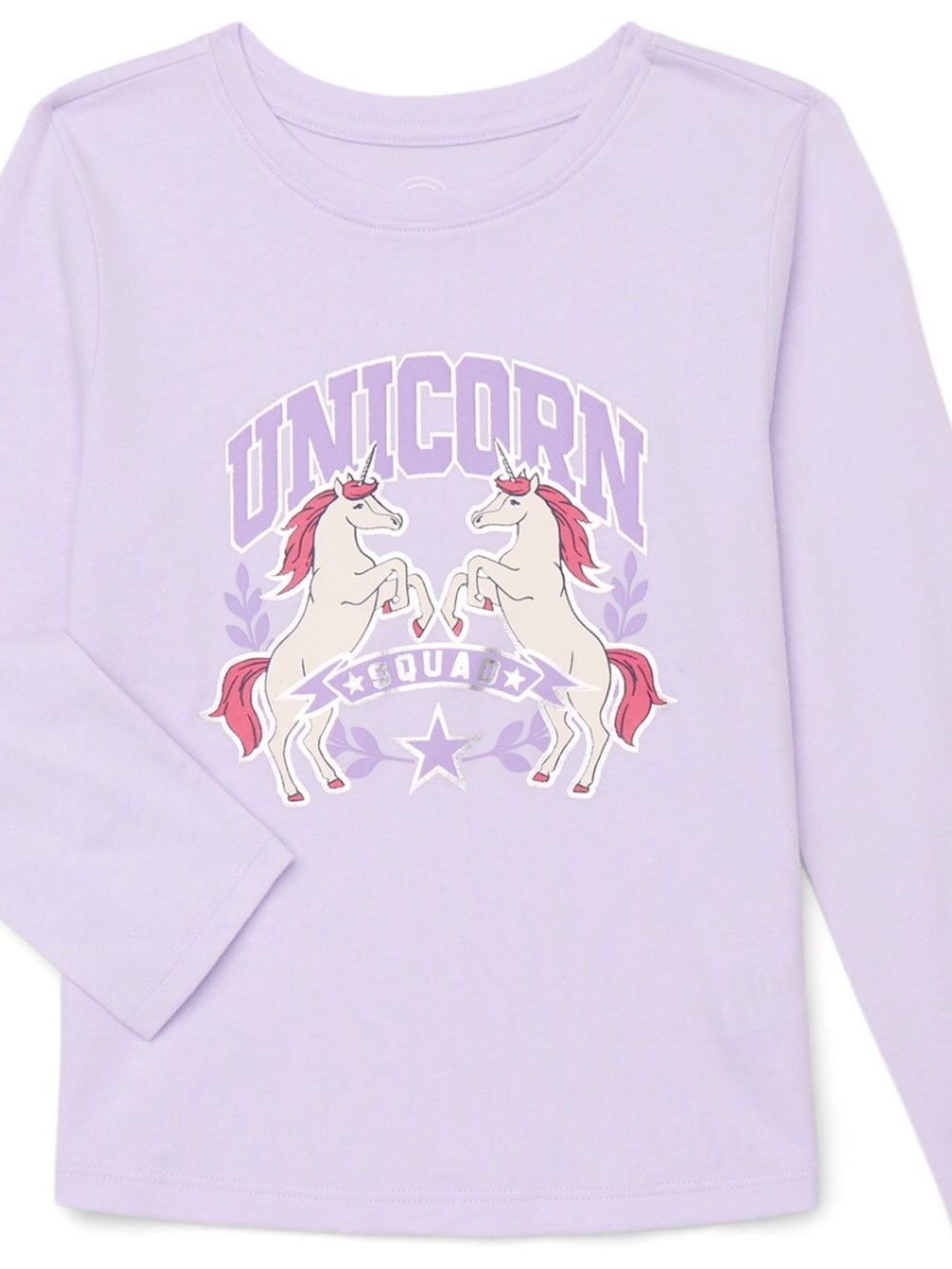 Wonder Nation Girls Embellished Tee with Long Sleeves